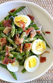 Asparagus Egg And Bacon Salad With Dijon Vinaigrette Recipe Skinny Taste Recipes Easy Salads Healthy