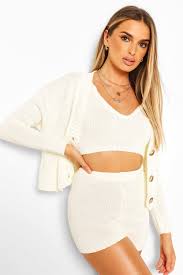 Discover the latest anotah clothing trends for women, teens & kids; Women S Knitted Bralet Shorts Cardigan Co Ord Boohoo Uk