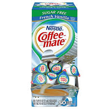 I even tried regular coffee mate french vanilla and it takes more to get close to the same flavor as the sugar free. Buy Nestle Coffee Mate Coffee Creamer Sugar Free French Vanilla Liquid Creamer Singles 50 Count Pack Of 1 Online In Belarus B07vnbbx74