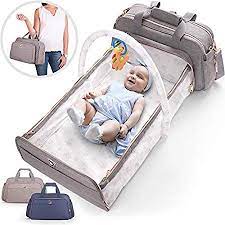 Amazon Com Laluka Travel Bassinet Portable Baby Bed Large Diaper Bag Change Station Black Baby Baby Travel Bed Traveling With Baby Portable Baby Bed