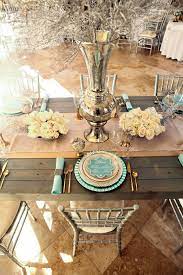 Color Inspiration Stylish Turquoise And Teal Wedding Ideas Modwedding Winter Wedding Table Aqua Gold Wedding Gold Winter Wedding