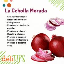 La cebolla morada es conocida por tener varios beneficios para la salud, al  igual que otras variedades de cebolla. Uno de los beneficios más destacados  de la cebolla morada es su contenido