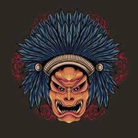 t shirt design nation with skull of head chief and brown background vintage  illustration 4540810 Vector Art at Vecteezy