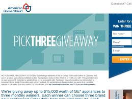 The American Home Shield You Pick Three Sweepstakes Home Shield Sweepstakes Shield