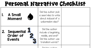 Free Personal Narrative Checklists Pdf Personal Narratives Personal Narrative Writing Narrative Writing