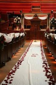 Wedding Red White Ceremony Petals Church Decorations Wedding Decorations On A Budget Red And White Weddings Church Wedding Decorations