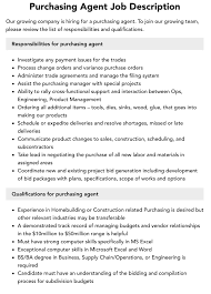 Purchasing Agent Job Description | Velvet Jobs