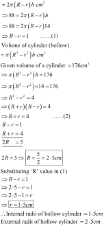 Notice that the base of the cylinder is a circle and the formula to get the area of a circle is π × r 2. The Difference Between Outer And Inner Curved Surface Areas Of A Hollow Right Circular Cylinder 14 Cm Long Sarthaks Econnect Largest Online Education Community