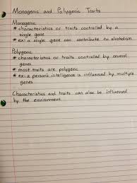 Monogenic And Polygenic Traits Science Notes Fun Science Student Studying