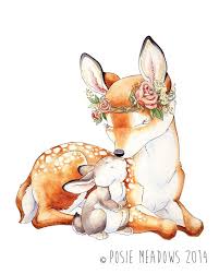 Fawn Wall Art Baby Bunny Art Deer Nursery Fawn Woodland Nursery Watercolor Nursery Nursery Decor Nursery Art Baby Shower Gift Baby Animal Drawings Cute Animal Drawings Bunny Art