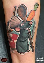 Ratatouille Mouse Topolino Pixar Tattoo Tattooartist Colortattoo Mrjack Mrjacktattoo Mrjacktattooartist Disney Tattoos Chef Tattoo Culinary Tattoos