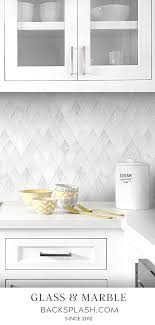 Elegant White Rhomboid Backsplash Tile Backsplash Com In 2020 White Tile Backsplash Kitchen Backsplash Designs White Kitchen Design