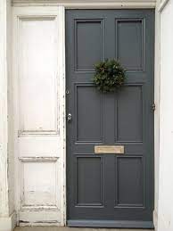 It's a great way to incorporate color without going nuts. Smoke Grey Painted Interior Door Front Door Paint Colors Painted Front Doors Door Paint Colors