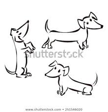 Black And White Dachshund Drawing Funny Dachshund Set Isolated On White Hand Drawn Cartoon Illustration Dachshund Drawing Dachshund Art Cartoon Drawings