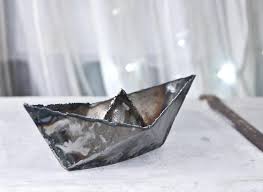Bateau En Metal Origami Bateau En Papier Fer Soude Art Metal Etsy Steel Sculpture Iron Art Sculpture