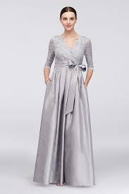 Lace And Taffeta Surplice Ball Gown David S Bridal Wedding Dresses Taffeta Groom Dress Mother Of The Bride Dresses