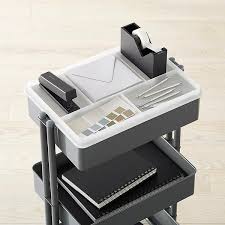 Clear 3-Tier Rolling Cart Reversible Organizer Lid | The Container Store