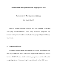 Contoh makalah pemasaran dari berbagai sumber bisa anda jadikan referensi. Contoh Makalah Tentang Mahasiswa Dalam Organisai Dan Tanggung Jawab Sosial