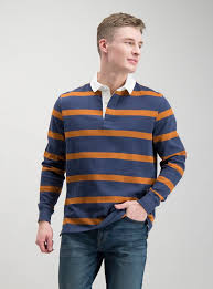 3.3 out of 5 stars with 14 ratings. Menswear Navy Cinnamon Stripe Long Sleeve Rugby Shirt Tu Clothing