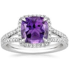 Amethyst is great for those looking for a beautiful purple engagement ring. Amethyst Fortuna Ring 1 2 Ct Tw In 18k White Gold Brilliant Earth