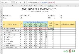 Rumus rumus yang digunakan adalah: Cara Cepat Dan Mudah Koreksi Hasil Ujian Siswa Dengan Excel Excelnoob