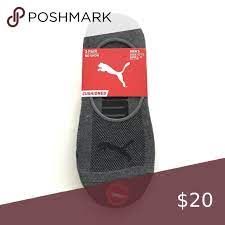 Puma Men S No Show Socks 3 Pack Size 6 12 Gray No Show Socks Heel Grips Athletic Socks