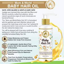 Baby oil has many beauty benefits. Buy Mom World Baby Hair Oil With Organic Coldpressed Natural Oil For Kids 200ml Online At Low Prices In India Amazon In