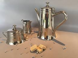 Ancien Service A Cafe Style Art Deco Cafetiere Sucrier Pot A Etsy Metal Cafe Art Deco