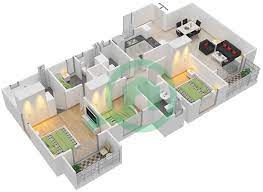 Local draftspeople in auckland, hamilton, wellington & christchurch. Floor Plans For Type 3 3 Bedroom Apartments In Centrium Tower 4 Bayut Dubai