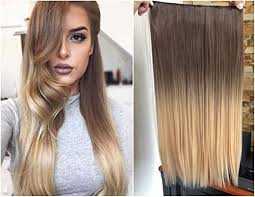 You can use a brush to paint it on the section, or you can dip it into a bowl filled with the dye, spreading it along the section of hair with your gloved hand. Synthetic Long Straight Ombre Dip Dyed Half Head Clip In Hair Extensions Chocolate Brown To Sandy Blonde Buy Online At Best Price In Uae Amazon Ae