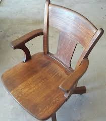 Antique Ford And Johnson Company Office Chair Oak Cast Iron Swivel Mission Ebay Mebel