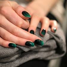 Stiletto nails can be real, pressed, gel or acrylic. Green Black Fade Black Ombre Nails Green Nail Designs Green Nails