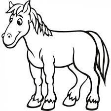 Horse Coloring Pages Preschool And Kindergarten Horse Coloring Pages Animal Outline Horse Coloring