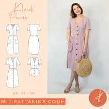 Der nachteil allerdings liegt ebenso klar auf der hand: Pattarina Schnittmuster Kleid Bluse Paris Gr 32 Bis 50 Nika Studio