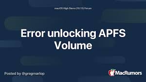 Now restore your iphone (click to skip to instructions). Error Unlocking Apfs Volume Macrumors Forums