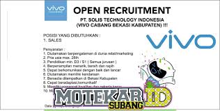 Lowongan kerja pabrik,operator,pabrik sepatu di tangerang, pabrik,operator,pabrik sepatu jobs in tangerang. Info Loker Walk Interview Vivo Sales Bekasi Motekar Subang