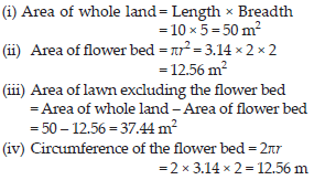 Find the circumference of a circle with a diameter of 10 inches. Perimeter And Area Maths Class 7 Ncert Questions