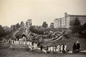 Mary of the woods in indiana. Mass At Lourdes Grotto 1928 Lourdes Grotto Lourdes Saint Mary
