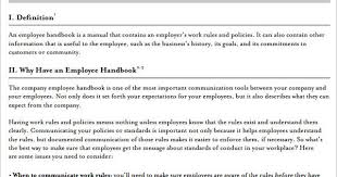 13 Employee Handbook Templates Word Excel Pdf Templates Employee Handbook Template Employee Handbook Employee Training