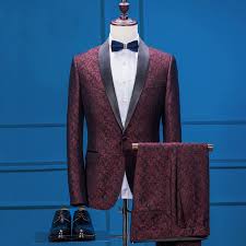 Prom Black And Burgundy Suit Burgundy Jacquard Best Men Tuxedo Black Shawl Lapel Groomsman Wedding Prom Suits Ebay Slim Fit Tuxedo Tuxedo For Men Formal Wedding Suit