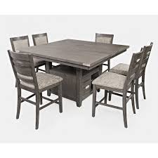 Square counter height dining set. Altamonte Square Counter Height Dining Set W Upholstered Stools Grey Jofran Furniture Furniture Cart