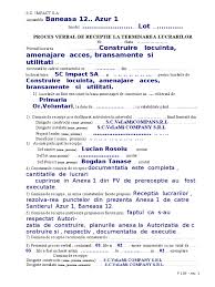 As avea nevoie de un proces verbal de executie lucrari de amenajare si nota: Pv Receptie La Terminrea Lucrarilor Model