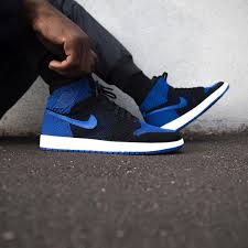 Insidesneakers Air Jordan 1 Retro High Flyknit Black Game Royal 919704 006 Air Jordans Jordans Shoes Sneakers Jordans