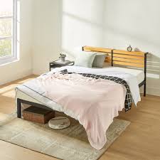 Six drawers per side, taking up no more floor space than the bed itself! Mellow Kasi Metal Platform Bed With Panel Headboard Shelf Solid Pine Wood Black King Walmart Com Walmart Com