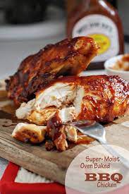 Super Moist Oven Baked Bbq Chicken Baked Bbq Chicken Food Recipes Oven Baked Bbq Chicken