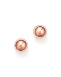 14k rose gold textured circle and bar post earrings. Bloomingdale S 14k Rose Gold Ball Stud Earrings 100 Exclusive Bloomingdale S