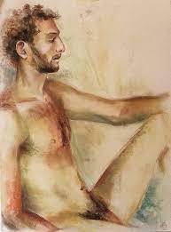 Naked young man Drawing by Maria Kireev | Saatchi Art