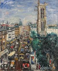Lucien Genin 1894 1953 Rue De Rivoli Tour Saint Jacques Huile Sur Toile Signee En Bas A Droite Craquelures Et Manqu Tour Saint Jacques Peinture Paris Rue
