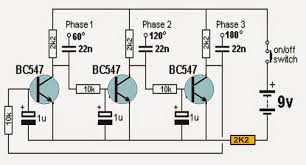 Transistorized 3 Phase Signal Generator Circuit Circuit Projects Electronic Circuit Projects Electronics Circuit