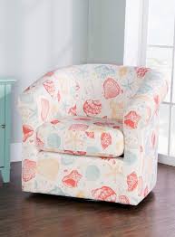 Coastal Seashell Swivel Barrel Chairs Upholstered Chairs Chair Swivel Barrel Chair